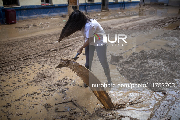 Flooding follows storm DANA in the Valencia town of Paiporta, Spain, on November 7, 2024. 