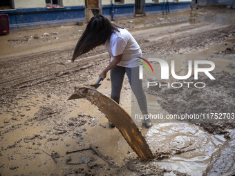 Flooding follows storm DANA in the Valencia town of Paiporta, Spain, on November 7, 2024. (