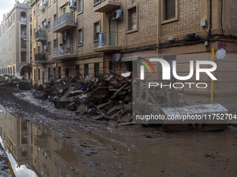 Flooding follows storm DANA in the Valencia town of Paiporta, Spain, on November 7, 2024. (