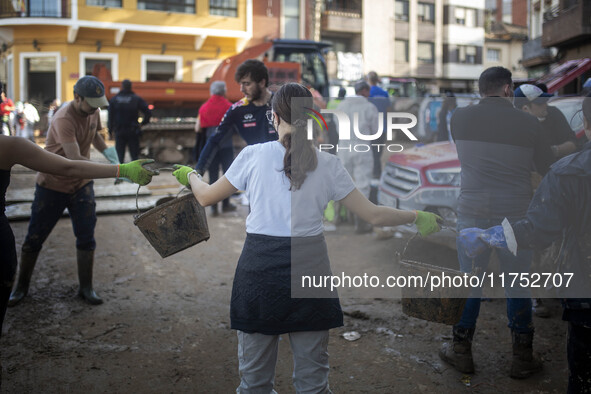 Flooding follows storm DANA in the Valencia town of Paiporta, Spain, on November 7, 2024. 