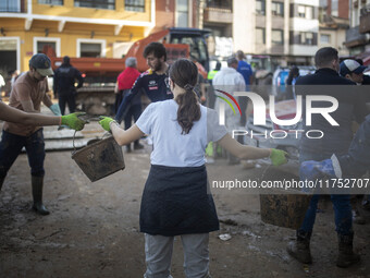 Flooding follows storm DANA in the Valencia town of Paiporta, Spain, on November 7, 2024. (