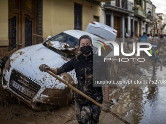 Flooding follows storm DANA in the Valencia town of Paiporta, Spain, on November 7, 2024. (