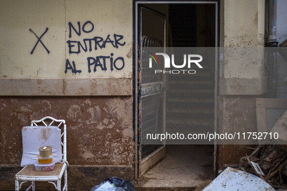 Flooding follows storm DANA in the Valencia town of Paiporta, Spain, on November 7, 2024. 