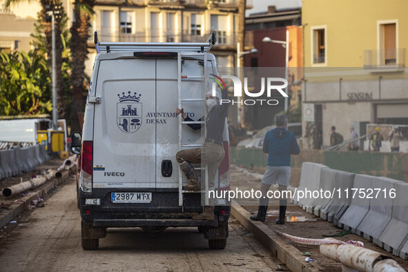 Flooding follows storm DANA in the Valencia town of Paiporta, Spain, on November 7, 2024. 