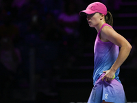 RIYADH, SAUDI ARABIA - NOVEMBER 07: Iga Swiatek of Poland during her match against Daria Kasatkina, on Day 6 of the 2024 WTA Finals, part of...