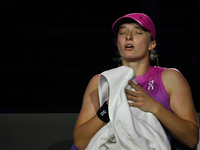 RIYADH, SAUDI ARABIA - NOVEMBER 07: Iga Swiatek of Poland during her match against Daria Kasatkina, on Day 6 of the 2024 WTA Finals, part of...