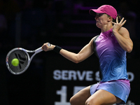 RIYADH, SAUDI ARABIA - NOVEMBER 07: Iga Swiatek of Poland during her match against Daria Kasatkina, on Day 6 of the 2024 WTA Finals, part of...