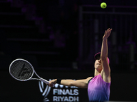 RIYADH, SAUDI ARABIA - NOVEMBER 07: Iga Swiatek of Poland during her match against Daria Kasatkina, on Day 6 of the 2024 WTA Finals, part of...