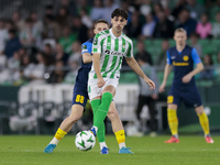 Johnny Cardoso of Real Betis passes the ball during the UEFA Conference League 2024/25 League Phase MD3 match between Real Betis and NK Celj...