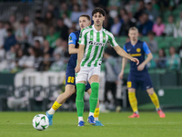 Johnny Cardoso of Real Betis passes the ball during the UEFA Conference League 2024/25 League Phase MD3 match between Real Betis and NK Celj...