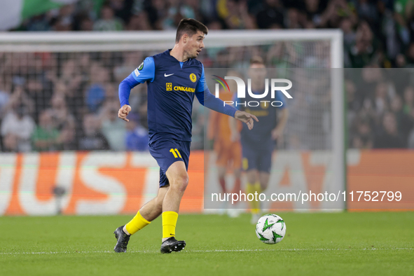 Svit Seslar of NK Celje runs with the ball during the UEFA Conference League 2024/25 League Phase MD3 match between Real Betis and NK Celje...