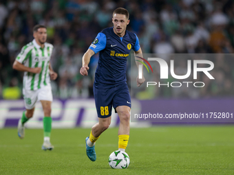 Tamar Svetin of NK Celje runs with the ball during the UEFA Conference League 2024/25 League Phase MD3 match between Real Betis and NK Celje...