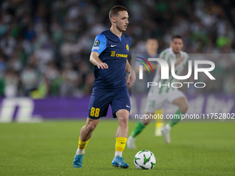 Tamar Svetin of NK Celje runs with the ball during the UEFA Conference League 2024/25 League Phase MD3 match between Real Betis and NK Celje...