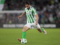 Ricardo Rodriguez of Real Betis makes a center to the area during the UEFA Conference League 2024/25 League Phase MD3 match between Real Bet...