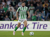 In Seville, Spain, on November 7, 2024, Ricardo Rodriguez of Real Betis controls the ball during the UEFA Conference League 2024/25 League P...