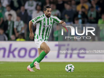 In Seville, Spain, on November 7, 2024, Ricardo Rodriguez of Real Betis runs with the ball during the UEFA Conference League 2024/25 League...