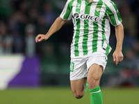 Ez Abde of Real Betis runs with the ball during the UEFA Conference League 2024/25 League Phase MD3 match between Real Betis and NK Celje at...