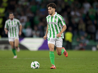 Ez Abde of Real Betis runs with the ball during the UEFA Conference League 2024/25 League Phase MD3 match between Real Betis and NK Celje at...