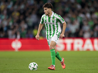 Ez Abde of Real Betis runs with the ball during the UEFA Conference League 2024/25 League Phase MD3 match between Real Betis and NK Celje at...