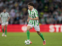 Ez Abde of Real Betis runs with the ball during the UEFA Conference League 2024/25 League Phase MD3 match between Real Betis and NK Celje at...