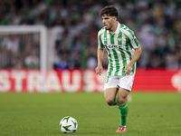 Ez Abde of Real Betis runs with the ball during the UEFA Conference League 2024/25 League Phase MD3 match between Real Betis and NK Celje at...