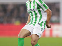 Ez Abde of Real Betis passes the ball during the UEFA Conference League 2024/25 League Phase MD3 match between Real Betis and NK Celje at Be...