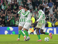 Natan Bernardo de Souza of Real Betis celebrates scoring his team's first goal with his teammates during the UEFA Conference League 2024/25...