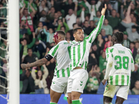 Natan Bernardo de Souza of Real Betis celebrates scoring his team's first goal with his teammates during the UEFA Conference League 2024/25...