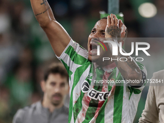 Natan Bernardo de Souza of Real Betis celebrates scoring his team's first goal with his teammates during the UEFA Conference League 2024/25...