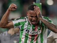 Natan Bernardo de Souza of Real Betis celebrates scoring his team's first goal with his teammates during the UEFA Conference League 2024/25...