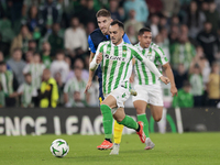 Juanmi of Real Betis runs with the ball during the UEFA Conference League 2024/25 League Phase MD3 match between Real Betis and NK Celje at...