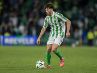 Ez Abde of Real Betis runs with the ball during the UEFA Conference League 2024/25 League Phase MD3 match between Real Betis and NK Celje at...