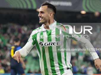 Juanmi of Real Betis celebrates a goal during the UEFA Conference League 2024/25 League Phase MD3 match between Real Betis and NK Celje at B...