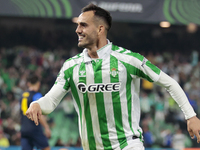 Juanmi of Real Betis celebrates a goal during the UEFA Conference League 2024/25 League Phase MD3 match between Real Betis and NK Celje at B...