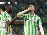 Juanmi of Real Betis celebrates a goal during the UEFA Conference League 2024/25 League Phase MD3 match between Real Betis and NK Celje at B...