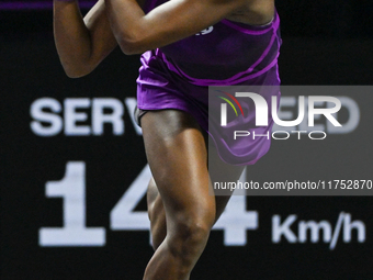 RIYADH, SAUDI ARABIA - NOVEMBER 07: Coco Gauff of USA during her match against Barbora Krejcikova of Czech Republic, on Day 6 of the 2024 WT...