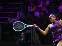 RIYADH, SAUDI ARABIA - NOVEMBER 07: Coco Gauff of USA during her match against Barbora Krejcikova of Czech Republic, on Day 6 of the 2024 WT...