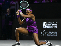 RIYADH, SAUDI ARABIA - NOVEMBER 07: Coco Gauff of USA during her match against Barbora Krejcikova of Czech Republic, on Day 6 of the 2024 WT...