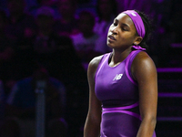 RIYADH, SAUDI ARABIA - NOVEMBER 07: Coco Gauff of USA during her match against Barbora Krejcikova of Czech Republic, on Day 6 of the 2024 WT...