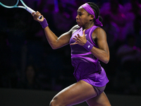 RIYADH, SAUDI ARABIA - NOVEMBER 07: Coco Gauff of USA during her match against Barbora Krejcikova of Czech Republic, on Day 6 of the 2024 WT...