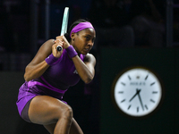 RIYADH, SAUDI ARABIA - NOVEMBER 07: Coco Gauff of USA during her match against Barbora Krejcikova of Czech Republic, on Day 6 of the 2024 WT...