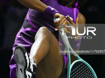 RIYADH, SAUDI ARABIA - NOVEMBER 07: Coco Gauff of USA during her match against Barbora Krejcikova of Czech Republic, on Day 6 of the 2024 WT...