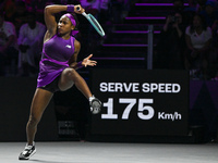 RIYADH, SAUDI ARABIA - NOVEMBER 07: Coco Gauff of USA during her match against Barbora Krejcikova of Czech Republic, on Day 6 of the 2024 WT...