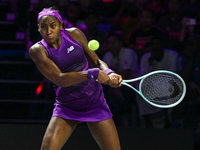 RIYADH, SAUDI ARABIA - NOVEMBER 07: Coco Gauff of USA during her match against Barbora Krejcikova of Czech Republic, on Day 6 of the 2024 WT...