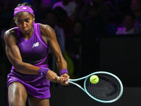 RIYADH, SAUDI ARABIA - NOVEMBER 07: Coco Gauff of USA during her match against Barbora Krejcikova of Czech Republic, on Day 6 of the 2024 WT...