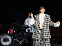 Israeli singer and songwriter Noga Erez performs on stage as part of the P!nk Summer Carnival Tour 2024 at Globe Life Field in Arlington, Te...