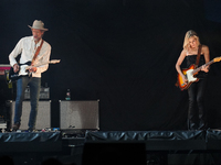 American singer Sheryl Crow performs on stage as part of the P!nk Summer Carnival Tour 2024 at Globe Life Field in Arlington, Texas, United...