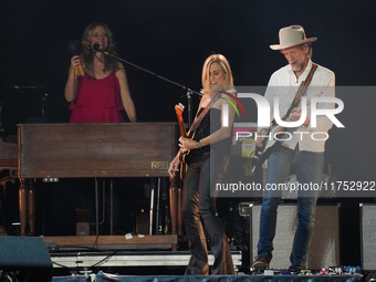 American singer Sheryl Crow performs on stage as part of the P!nk Summer Carnival Tour 2024 at Globe Life Field in Arlington, Texas, United...