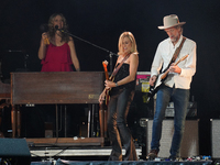 American singer Sheryl Crow performs on stage as part of the P!nk Summer Carnival Tour 2024 at Globe Life Field in Arlington, Texas, United...