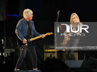 American singer Sheryl Crow performs on stage as part of the P!nk Summer Carnival Tour 2024 at Globe Life Field in Arlington, Texas, United...